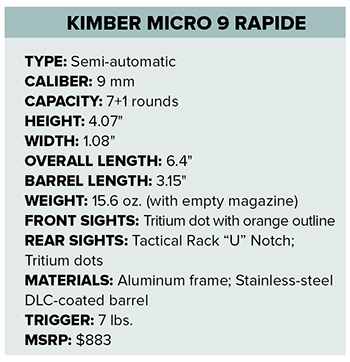 Kimber micro 9 rapide specs