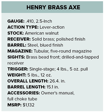 Henry Brass Axe specs