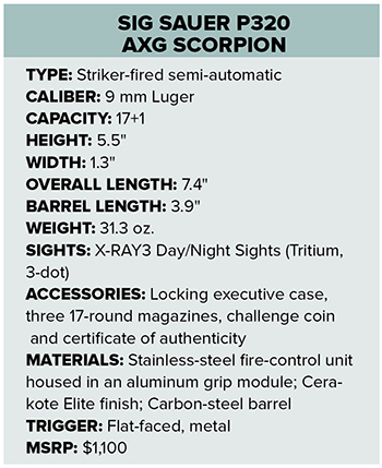 SIG SAUER P320 AXG Scorpion specs
