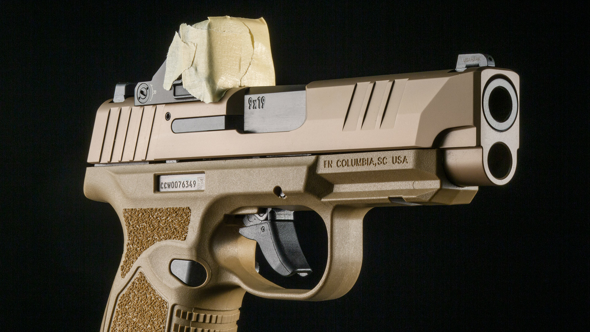 firearm with optic covered