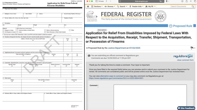 DOJ Issues “Relief From Disabilities” Proposal | An Official Journal Of The NRA