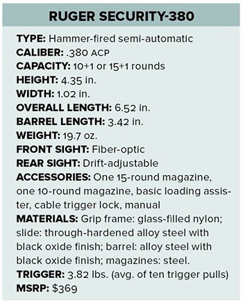 Ruger Security-380 specs