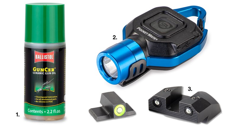 First Gear | Ballistol’s GunCer Tuning Oil, Streamlight Pocket Mate, R3D 2.0 Night Sights | An Official Journal Of The NRA