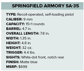 Sringfield Armory SA-35 specs