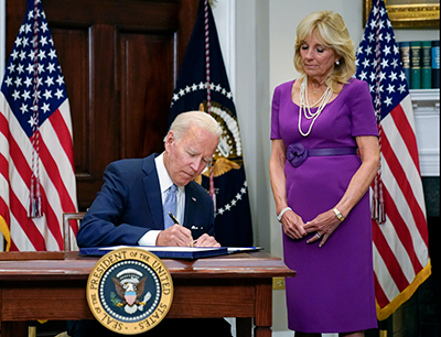 President Joe Biden signing