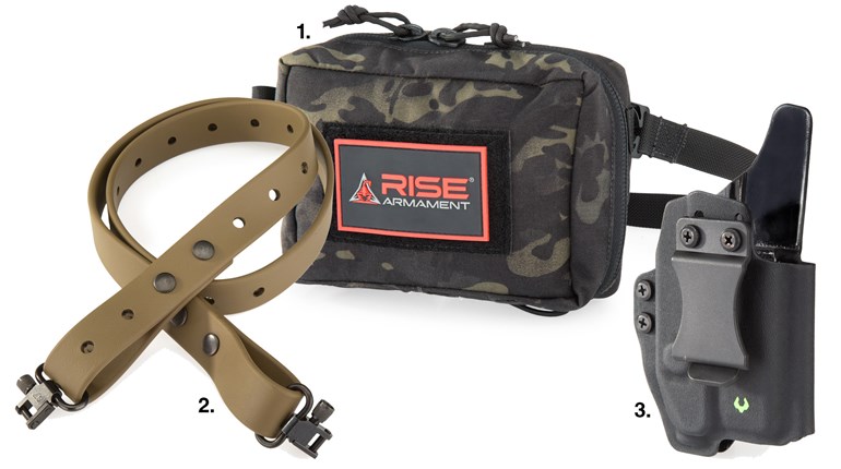 First Gear: Rise Armament’s Range Med Kit, Skinner Sights Biothane Super Sling, Hellcat Pro/Viridian CTL Combo Holster