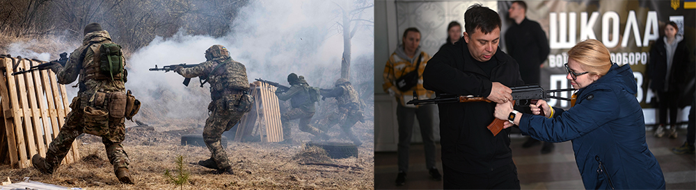 Ukrainian soldiers, Ukrainian civilians