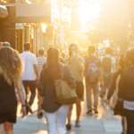 people walking on city street
